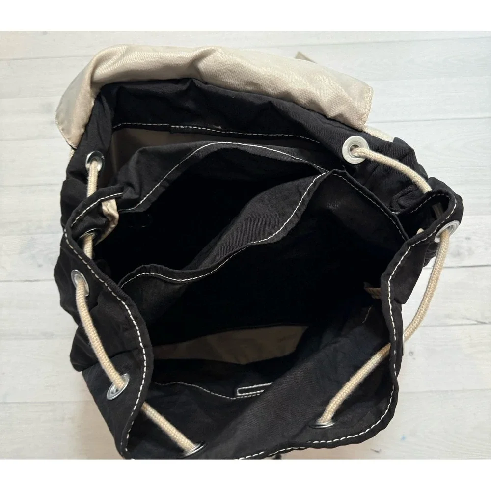 Kipling‎ black buckle drawstring nylon backpack
